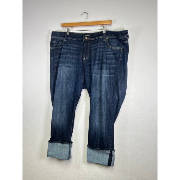 Kut from the Kloth Cameron straight leg cuffed cropped jeans womens size 20W￼ - Picture 2 of 12